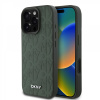 Zadný kryt DKNY PU Leather Grid Pattern Magsafe pre iPhone 16 Pro Max Green