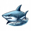 CUKROVÁ TLAČ jedlý obrázok na tortu Cukrová hmota Ryby Rybár Žralok Shark #2