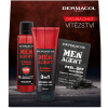 Dermacol Men Agent Eternal Victory 3v1 sprchový gél 250 ml + dezodorant v spreji 150 ml + peelingová maska na tvár 2 x 7,5 ml, kozmetická sada pre mužov