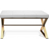 Lavička Decor Walther s vankúšom z bielej ekokože zlatá mat