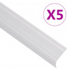 vidaXL Schodové lišty v tvare L 5 ks hliník 90 cm strieborné - Srieborná - 248619-263992