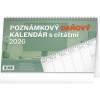NOTIQUE Stolový kalendár Poznámkový daňový s citátmi 2026, 25 x 14,5 cm