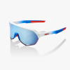 100 percent 100% S2 - TotalEnergies Team Matte White / Metallic Blue HiPER® Blue Multilayer Mirror Lens Športové cyklistické okuliare