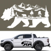 Šablóna na maľovanie na auto STROMY HORY LES OFFROAD MEDVEĎ 85X44cm