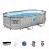 Oválny rámový bazén Bestway 427 x 250 cm (Rámový bazén Power Steel Swim Vista s oknom 427x250x100 14x8FT BESTWAY)