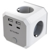BlitzWolf® BW-EC2 - USB nabíjačka a rozbočovač na stenu: 4x 230V + 2xUSB-A & 2x USB-C nabíjacie porty
