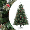 vidaXL Vianočný stromček s borovicovými šiškami zelený 120 cm PVC a PE - Zelená - 22522-164043