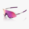 Športové cyklistické okuliare 100% SLENDALE - Matte Chalk - Purple Mirror Lens Biela Športové cyklistické okuliare