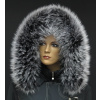 Špongr Kožušinový lem golier na kapucni z fínskeho mývala 10032 BLACK & WHITE
