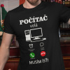 Tričko s potlačou POČÍTAČ VOLÁ Dámsky Čierna S