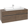 VILLEROY & BOCH Collaro závesná skrinka pod umývadlo na dosku (umývadlo v strede), 4 zásuvky, 1400 x 500 x 548 mm, Arizona Oak, C09200VH