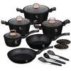 Sada hrncov s mramorovým povrchom 15 dielna Berlingerhaus Black Rose Collection BH-8234