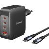 Intenso W140A3C + C520C black USB nabíjačka do interiéru, 4 x 3x USB-C®, 1x USB-A, GaN , USB Power Delivery (USB-PD), 7814010; 7814010