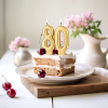Party Zlatá narodeninová sviečka číslo 80 – výška 8 cm