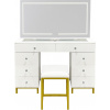 Aga toaletný stolík so zrkadlom a osvetlením matný biely MRDT20
