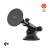 Držiak s bezdrôtovým nabíjaním FIXED MagRound 2 XL na sklo alebo palubnú dosku, podpora MagSafe, 15W, Qi2, čierny