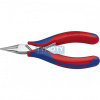 KNIPEX 35 22 115 Kliešte pre elektroniku, polguľaté čeľuste, viacsl. návleky, leštené