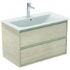 Ideal Standard Connect Air - Umývadlová skrinka, 80x44x52 cm, 2 zásuvky, dekor svetlé drevo/svetlohnedá mat E0819UK