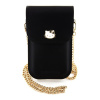 Hello Kitty PU Metal Logo Leather Wallet Phone Bag, čierne