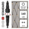 Spojovacia reťaz EMOS 160 LED Standard - sieť, 1,5x2 m, vonkajšia, teplá biela, časovač (D1DW01)