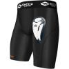Kompresné šortky so suspenzorom Shock Doctor, 221 CORE COMPRESSION SHORT čierna,biela,strieborná M