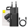 Rýchlonabíjačka Baseus Super Si 1C 25W s káblom USB-C pre USB-C 1m (čierna) TZCCSUP-L01