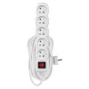 EMOS Predlžovací kábel 10 m / 5 zásuviek / s vypínačom / biely / PVC / 1 mm2 P1510