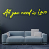 LED neon - All you need is Love Farba neónu: 5 Žltá, Šírka neónu: 100cm, Orez neónu: Cut to Square (výrez do štvorca/obdĺžnika)