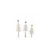 Ozdoba vianočný stromček Silver Tree - set 3 ks