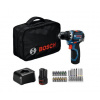 Bosch - 12V AKU vŕtací skrutkovač GSR 12V-32 s príslušenstvom, 2x aku 2,0 Ah Li-Ion, nabíjačka 06019N7006