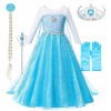 Kostým pre dievča - Zimný zimný kostým 122 (Šaty elsa elza šaty karneval 122 l)