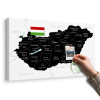 Obraz na korku štýlová čierna mapa Maďarska