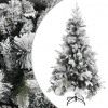 vidaXL Vianočný stromček s vločkami a šiškami 195 cm PVC a PE - Zelená - 22524-164045