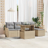 zahrada-XL Súprava záhradných pohoviek s vankúšom 6 pcs Béžová Poly ratan 3348446