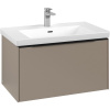 VILLEROY & BOCH Subway 3.0 závesná skrinka pod umývadlo, 1 zásuvka, s LED osvetlením, 772 x 478 x 429 mm, Taupe, C573L1VM
