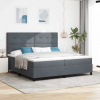 zahrada-XL Posteľ s pružinovým rámom Tmavo šedá 200 x 200 cm Zamat 3339855