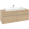 VILLEROY & BOCH Collaro závesná skrinka pod umývadlo na dosku (umývadlo v strede), 4 zásuvky, 1400 x 500 x 548 mm, Nordic Oak, C09200VJ