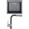 Set Sinks (dřez Cube 560 Titanium 72 + baterie Enigma S Titanium 72) CU56072ENSGR72