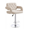 LuxuryForm DESIGN Barová stolička ADRIA VELUR na striebornom tanieri - krémová