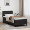 vidaXL Box spring posteľ s matracom čierna 90x200 cm z umelej kože 3339032