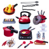 LEAN Toys 25100 Kuchynská súprava s batériovým sporákom, 36 dielov