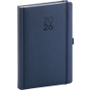 Denný diár Diamante 2026, modrý, 15 x 21 cm