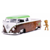 Autíčko Marvel Groot 1963 VW Bus Pickup Jada kovové s otvárateľnými časťami a figúrkou Groot dĺžka 20,5 cm 1:24
