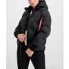 ALPHA INDUSTRIES BUNDA HOODED LOGO PUFFER JET STREAM WHITE L