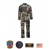 Kombinéza US detská letecká MIL-TEC s nášivkami - woodland