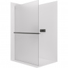 CERANO - Sprchová zástena Walk-in Crystal Ľ/P - 8 mm + polička/držiak na uteráky - bezvzperový systém - čierna matná, mliečne sklo - 160x200 cm