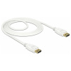 Delock DisplayPort prepojovací kábel Konektor DisplayPort 1.5 m biela 85509 pozlátené kontakty, krútený, trojžilový tienený, 4K UHD Kábel DisplayPort; 85509