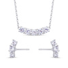 Biju Strieborný set retiazka + náušnice s trblietavými zirkónmi 10 0056