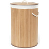 Bambusový kôš na bielizeň s vekom Compactor Bamboo - okrúhly, prírodný, 40 x v.60 cm (RAN5213)