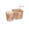 BARTEK Teddy Bear Shiny Heart sviečka v skle, 115g, doba horenia 30 hodín